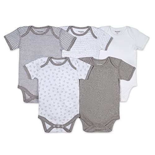 Burt’s Bees Baby Unisex Baby Bodysuits, 5-Pack Short & Long Sleeve One-Pieces, 100% Organic Cotton