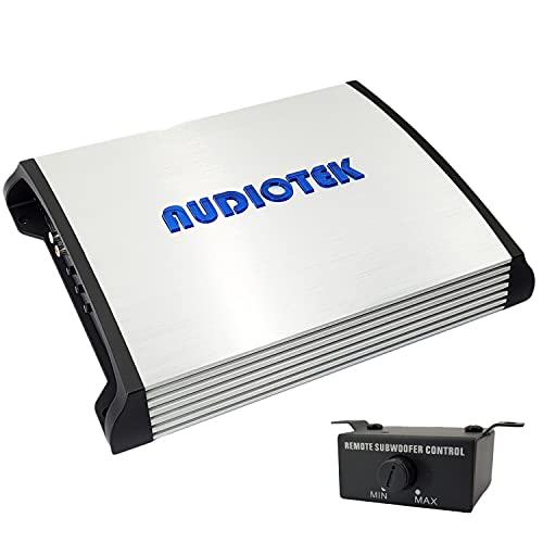 Audiotek AT4000M 1 Channel Monoblock Car Amplifier - 4000 Watts, 2 Ohm Stable, LED Indicator, Bass Knob Included, Mosfet Power Supply, Great for Subwoofers
