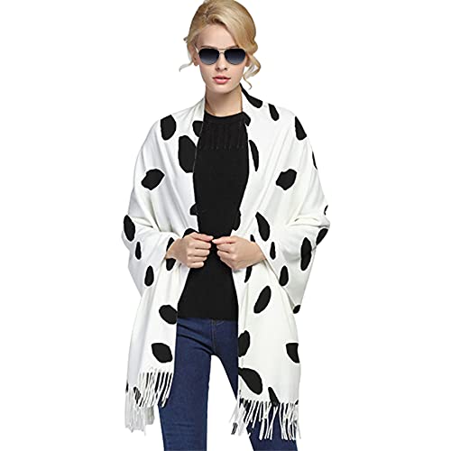 merahans Women's Dalmatian Print Scarf Pashmina Shawls and Wraps Comfortable Long Scarf Winter Warm Scarves