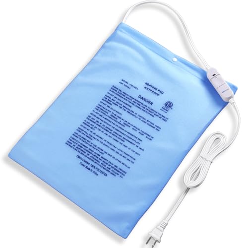 Boncare Small Heating Pad Without Auto Shut Off for Cramps and Back Pain Relief, High and Low Temperature Settings Classical Vinyl Hot Electric Heat Pad with Washable Cover Sky Blue (12'x 15', 1)