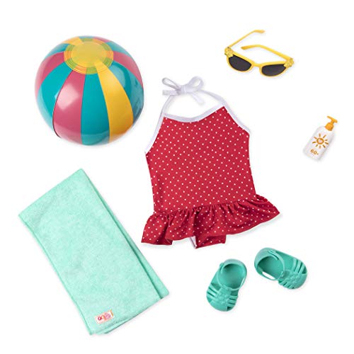Our Generation- Beach Belle Retro Outfit for 18' Dolls- Toy, Doll Clothes & Accessories for Ages 3 Years Old & Up