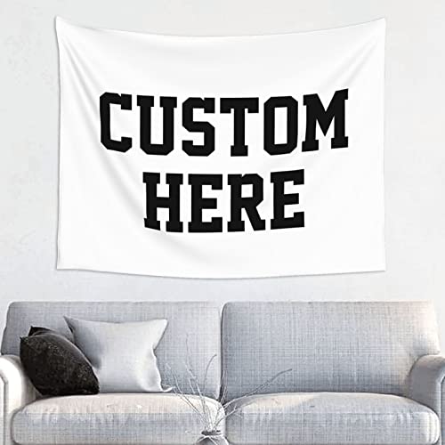 Custom Wall Tapestry Personalized Image Text Custom Tapestry Wedding Funny Backdrop 37''W X 29''L Tapestry, White,Dormitory