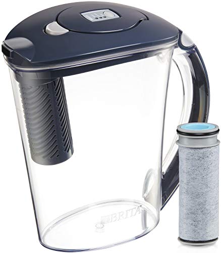 Brita Stream Rapids Water Filter Pitcher, Carbon Gray, Large 10 Cup, 1 Count