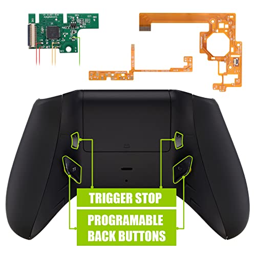 eXtremeRate Black Lofty Programable Remap & Trigger Stop Kit, Upgrade Boards & Redesigned Back Shell & Side Rails & Back Buttons & Trigger Lock for Xbox One S/X Controller Model 1708
