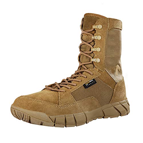 PAVEHAWK Men's 8 inch Tactical Boots Outdoor Casual Lightweight Coyote Military Boots for Hiking Work Combat