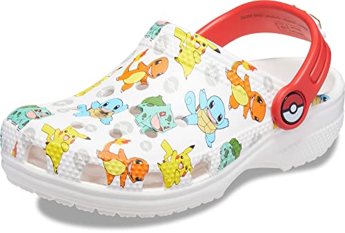 Crocs Classic Pikachu Clogs, Pokemon Shoes for Kids K WHI/MLTI, White/Multi, Numeric_1 US Unisex Little