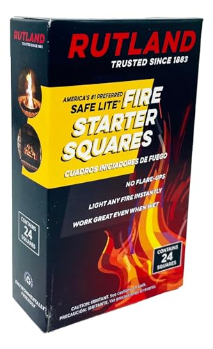 Rutland Products Safe Lite Fire Starter Squares, 24 squares - 50C