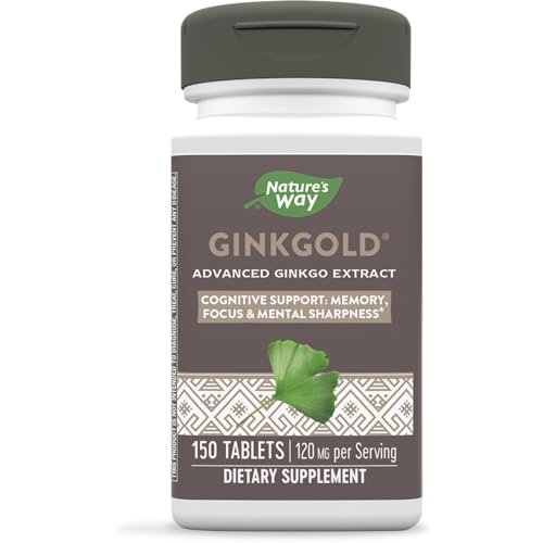 Nature's Way Ginkgold Max Extract for Mental Sharpness, Cognitive and Memory Support*, 150 Tablets