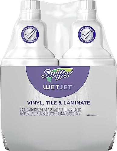 Swiffer WetJet Multi-Purpose Floor Cleaner Solution Refill, Vinyl, Tile & Laminate Floor Mopping and Cleaning, 42.2 Fl oz (Pack of 2),Packaging may vary