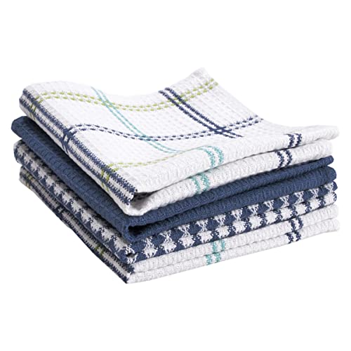 T-fal Premium Waffle Dish Cloths: Highly Absorbent, Super Soft - 100% Cotton, 12'x13' Flat Waffle Dish Cloth for Cleaning & Drying, (4-Pack), Cool