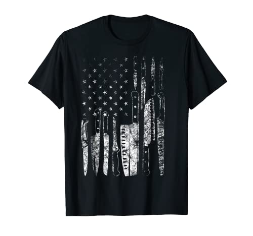 American Flag Chef Knife Set Collector T-Shirt