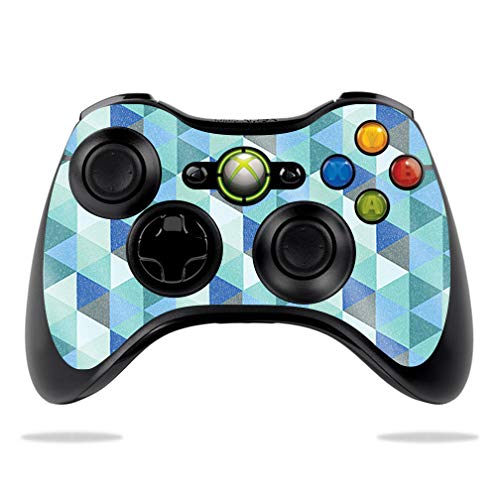 MightySkins Glossy Glitter Skin for Microsoft Xbox 360 Controller - Blue Kaleidoscope | Protective, Durable High-Gloss Glitter Finish | Easy to Apply, Remove, and Change Styles | Made in The USA