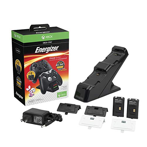 PDP Gaming Energizer Dual Controller Charging System, Two Rechargeable Battery Packs: Black - Xbox One