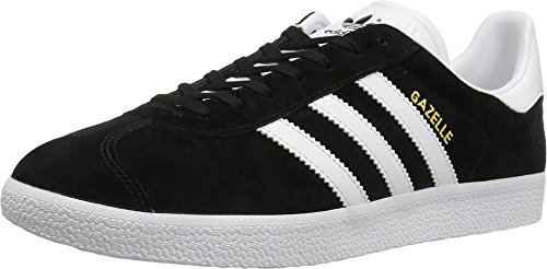 adidas Originals mens Gazelle Sneakers , Black/White/Gold Metallic, 11 US