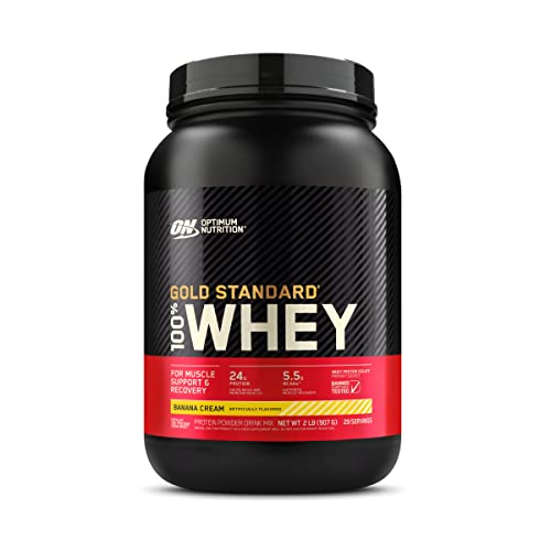 Optimum Nutrition Gold Standard 100% Whey Protein Powder, Banana Cream, 2 Pound (Packaging May Vary)