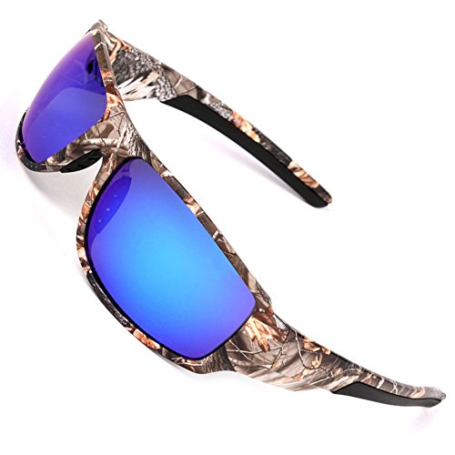 MOTELAN Polarized Camouflage Sunglasses for Men's Fishing Hunting Boating Sun Glasses Blue