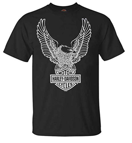 Harley-Davidson Men's T-Shirt Eagle Graphic Short Sleeve Black Tee 30296656 (XL)