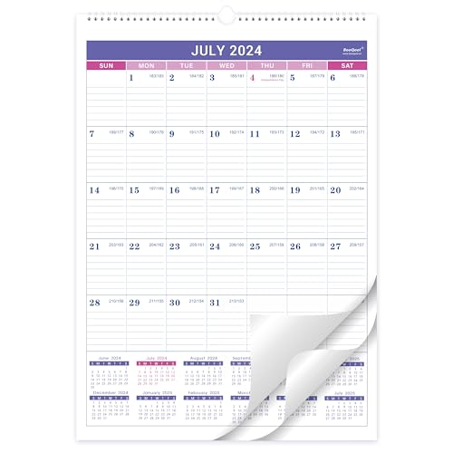 2024-2025 Wall Calendar - Jul. 2024 - Dec. 2025, 18 Months Wall Calendar 2024-2025, 12' x 17', Large Blocks, 2024-2025 Calendar, Spiral Bound