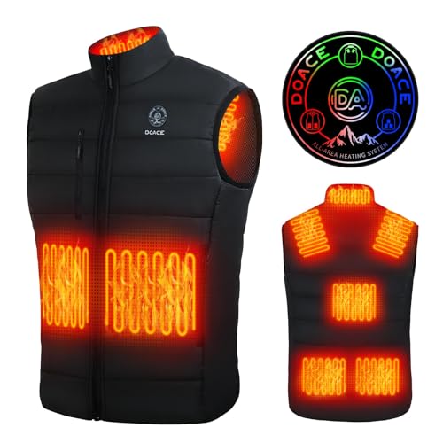 DOACE Heated Vest for Men, Smart Electric Heating Vest Rechargeable, Battery Not Included,L