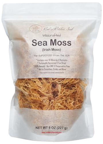Sea Moss / Irish Moss - Wildcrafted - 100% Natural, Raw / Dried, Makes 120+ oz of Seamoss Gel, Imported from St. Lucia | Dr Sebi - (8oz)