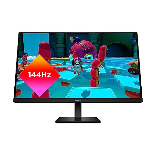 HP OMEN 27k UHD 144Hz Gaming Monitor, 4K UHD Display (3840 x 2160), IPS Panel, 99% sRGB, 95% DCI-P3, 16:9, OMEN Gaming Hub, 27k (2023),Black