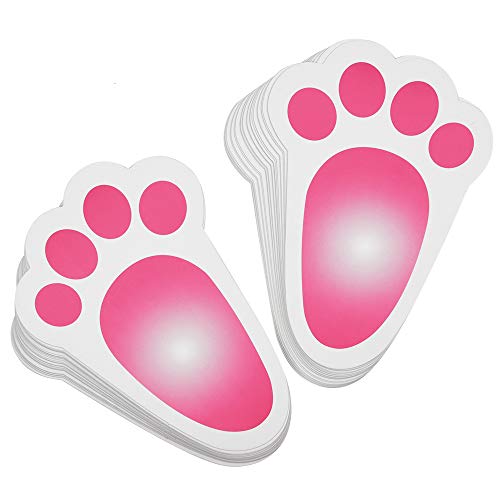 KUUQA Easter Bunny Footprint Rabbit Feet for Kids Easter Party Game Egg Hunt Game 18 x 12cm (40 Pieces)