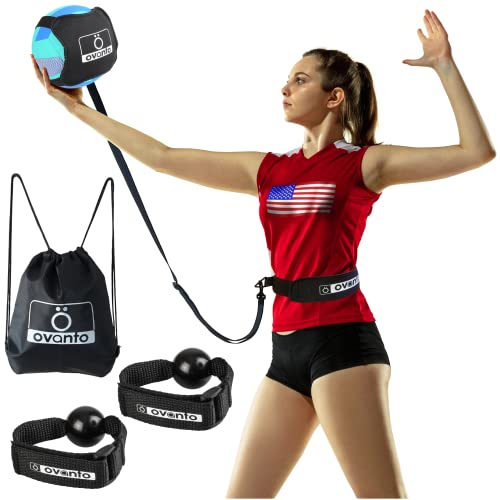 OVANTO Volleyball Training Equipment Aid – Solo Adjustable Volleyball Equipment in 4 Styles to Serve, Spike, Set and Pass Like a Pro - Gift for Beginners & Experts