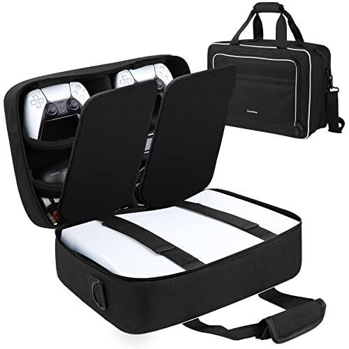 ZtotopCases Carrying Case Compatible with PS5, Travel Case for PS5 (Disc/Digital Edition), Protective Travel Bag Holds PlayStation 5 Console, Controller, Base and Other Accessories, Black