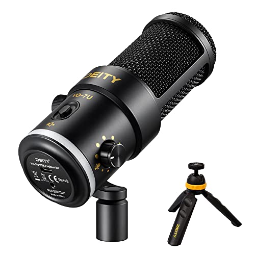 Deity VO-7U Kit Black USB Microphone for Recording, Streaming, Gaming, Podcasting on PC, Condenser Mic with RGB Ring Supercardioid, No-Latency Monitoring (Tripod Kit Black)