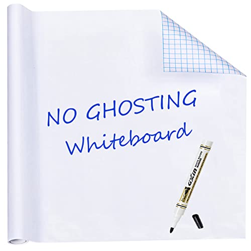 HAMIGAR Dry Erase Board Sticker for Wall Whiteboard Poster Board Wallpaper Peel and Stick, White Board Stick on Wall, Contact Paper Adhesive Whiteboard Paint 17.7' x 78.7' with 1 Marker