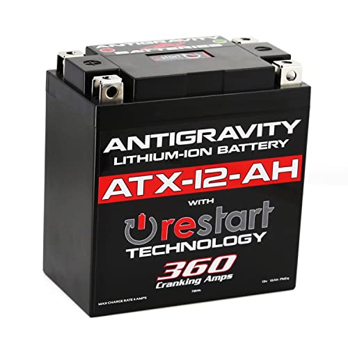 Antigravity ATX-12-AH Performance Lithium Motorcycle Powersport Battery with Built-In Jump Starting, 6.6Ah, ATV, Quad, UTV, Scooter, Lawn Mower, Generator Battery - Honda, Yamaha, Kawasaki, Suzuki