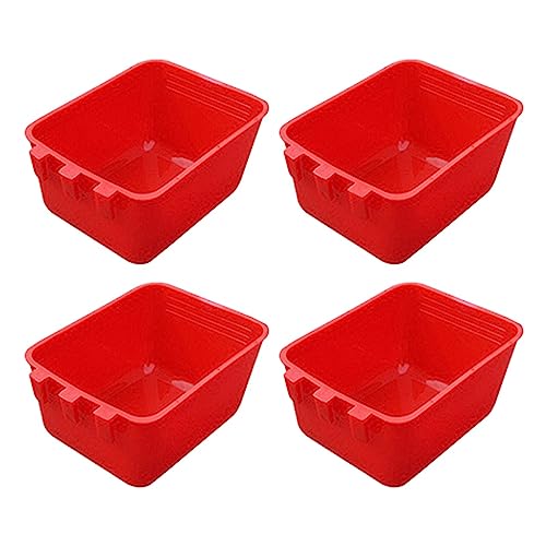 4pc Thickened Bird Feeding Trough Food Box Material Tray Supplies Tube Feeder (A, One Size)