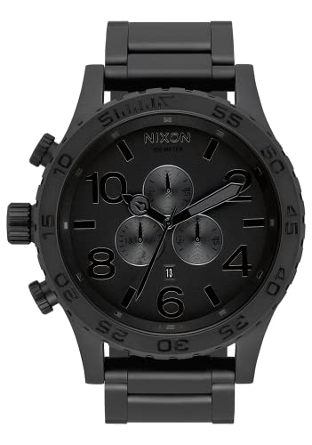 NIXON 51-30 Chrono A083 - All Matte Black/Black - 300m Water Resistant Men's Analog Fashion Watch (51mm Watch Face, 25mm Stainless Steel Band)