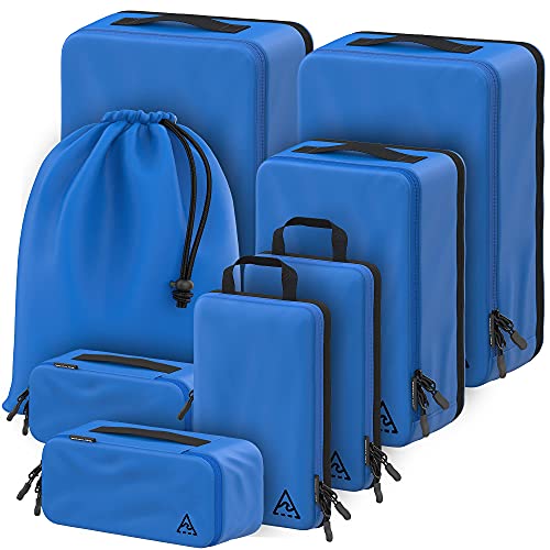 8-Piece Deluxe Compression Bags For Packing - Maximize Space In Luggage With Hybridmax Double Capacity Design Luggage Compression Bags For Travel, Packing Compression Bags, Large, Small, & Medium Set