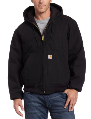 CarharttMenLoose Fit Firm Duck Insulated Flannel-Lined Active JacketBlackLarge