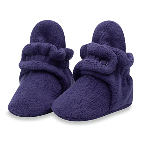 Zutano Unisex Cozie Fleece Baby Booties with Grippers, Baby Essentials, True Navy, 12 Months