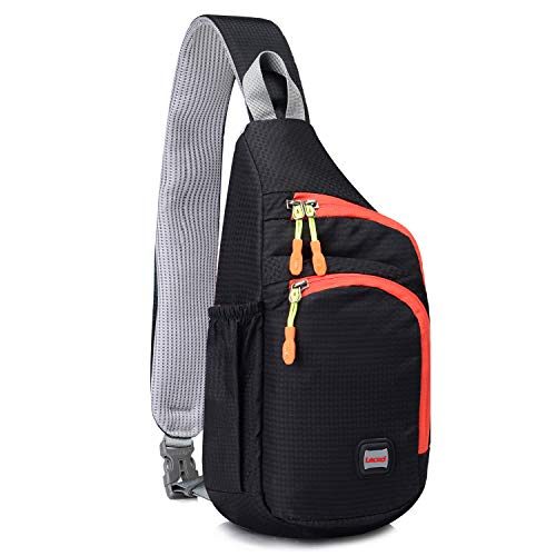 Lecxci Outdoor Chest Sling Bag Lightweight Waterproof Backpack for Unisex/Man/Women(M,black)