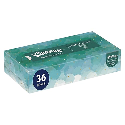 Kleenex Professional Facial Tissues, Bulk (21400), 2-Ply, White, Flat Facial Tissue Boxes for Business (100 Tissues/Box, 36 Boxes/Case, 3,600 Tissues/Case)