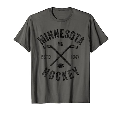 Distressed Minnesota MN Ice Hockey Sticks Vintage Gift T-Shirt