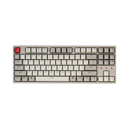 Keychron C1 Tenkeyless Layout 87 Keys Wired Mechanical Keyboard for Mac, Keychron Mechanical Brown Switch/Retro Color ABS Keycaps/USB Type-C Cable Computer Gaming Keyboard for Windows PC Laptop