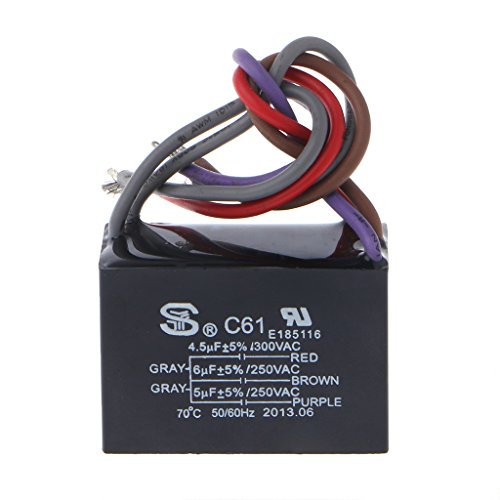 ANG-puneng CBB61 Ceiling Fan Capacitor Electrical Power Relay Connecting Capacitor 4.5uf+6uf+5uf 5 Wire 250V
