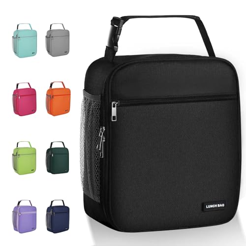AYEANY Lunch box Lunch bag for men women Large capacity Lunchbox Reusable Lunch bags Insulated Lunch bag Lunch box cooler (Black)