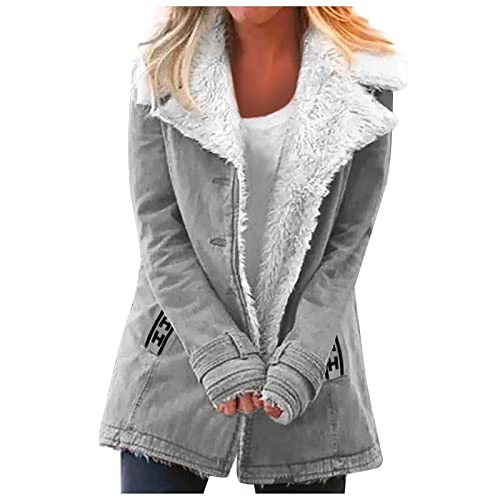 Winter Coats For Women 2023 Warm Clothes Fleece Sherpa Jacket Fuzzy Lightweight Fall Fashion Elegant Dressy Casual Trendy Outerwear Plus Size Clothing Chaquetas De Invierno Para Mujer(B Gray,XX-Large)