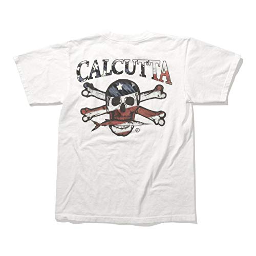 Calcutta Men’s Original Logo Short Sleeve T-Shirt, Red, White and Blue, X-Large