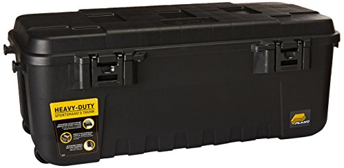 Plano Sportsman Trunk with Wheels, Black, 108-Quart, Lockable Storage Box, Rolling Sportsman Trunk, Hunting Gear and Ammunition Bin, Heavy-Duty Containers for Camping, Large