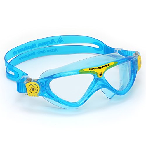 Aqua Sphere Vista Junior Swim Mask with Clear Lens, Bluewater/Yellow