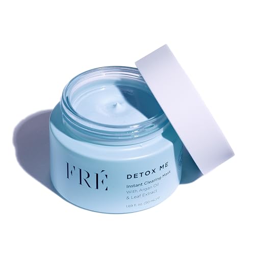 Exfoliating Acne Face Mask, Detox Me by FRÉ Skincare - Prevents Acne, Breakouts & Unclogs Pores - Argan Oil, Dead Sea Salt & Kaolin Clay Mask for Face - Facial Scrub Blackhead & Dark Spot Reducer