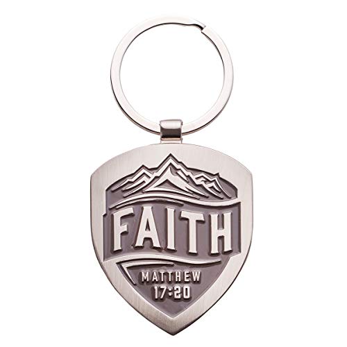 Faith - Matthew 17:20 Christian Keychain, Metal Keyring for Men