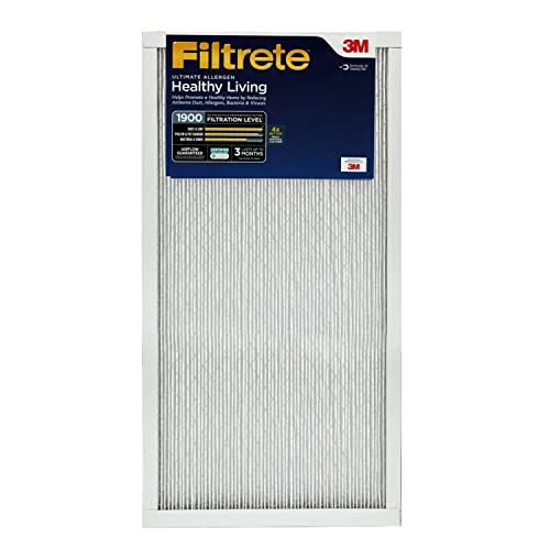 Filtrete 12x24x1 AC Furnace Air Filter, MERV 13, MPR 1900, Premium Allergen, Bacteria & Virus Filter, 3-Month Pleated 1-Inch Electrostatic Air Cleaning Filter, 2-Pack (Actual Size 11.69x23.69x0.78 in)