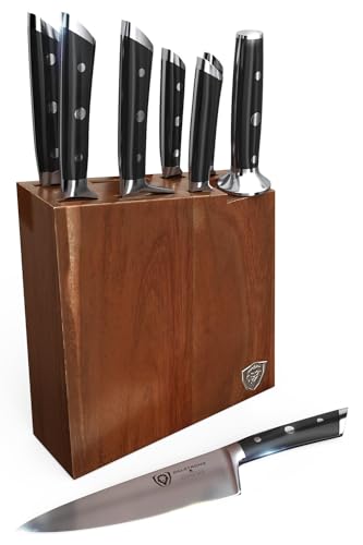 Dalstrong Knife Set Block - 8 Piece - Gladiator Series - German High Carbon Steel Kitchen Knife Set - Premium Food-Grade Black ABS Polymer Handles - NSF Certified